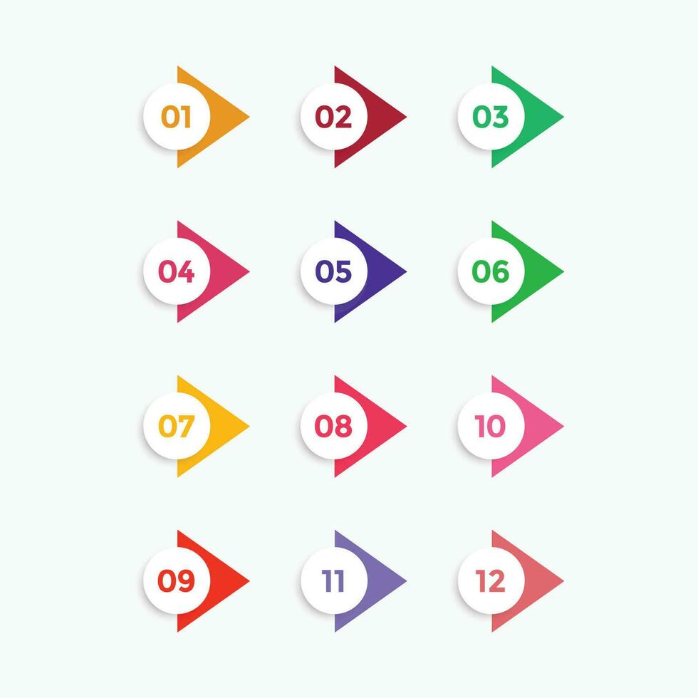 Number symbol bullets vector