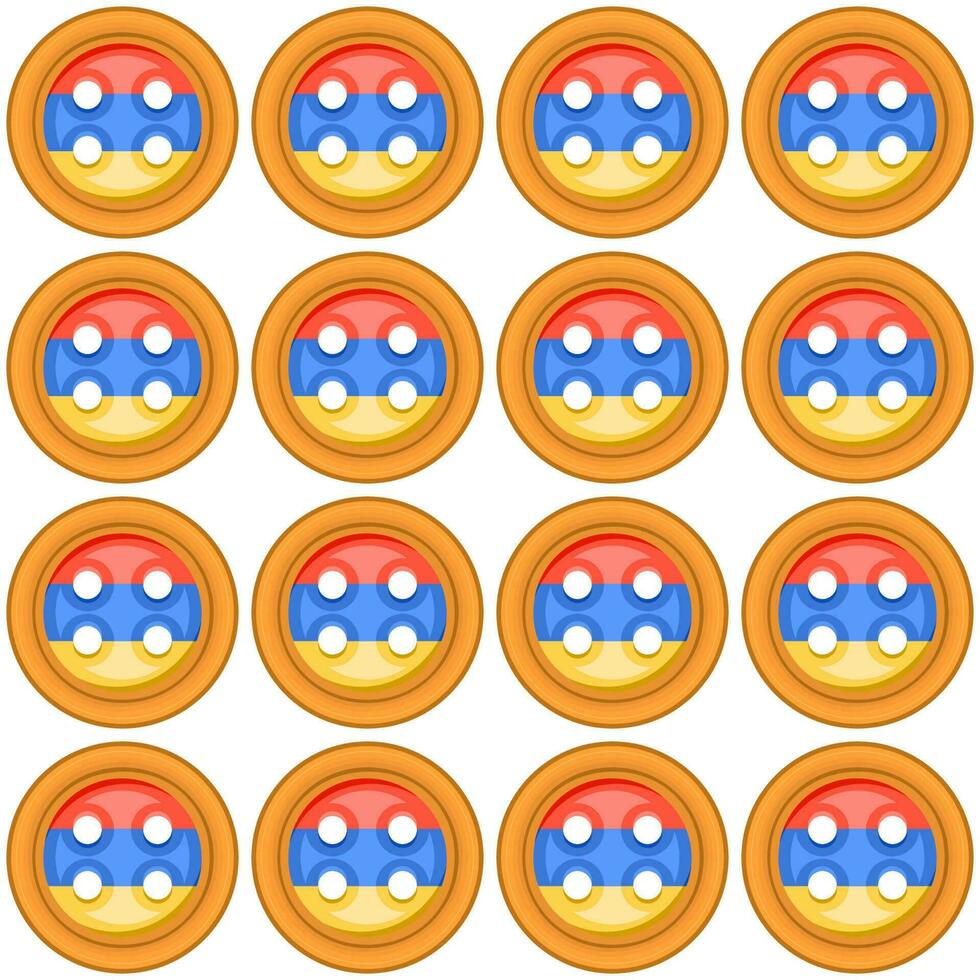 Pattern cookie with flag country Armenia in tasty biscuit vector