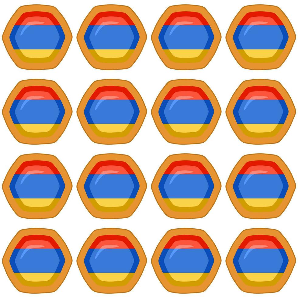 Pattern cookie with flag country Armenia in tasty biscuit vector