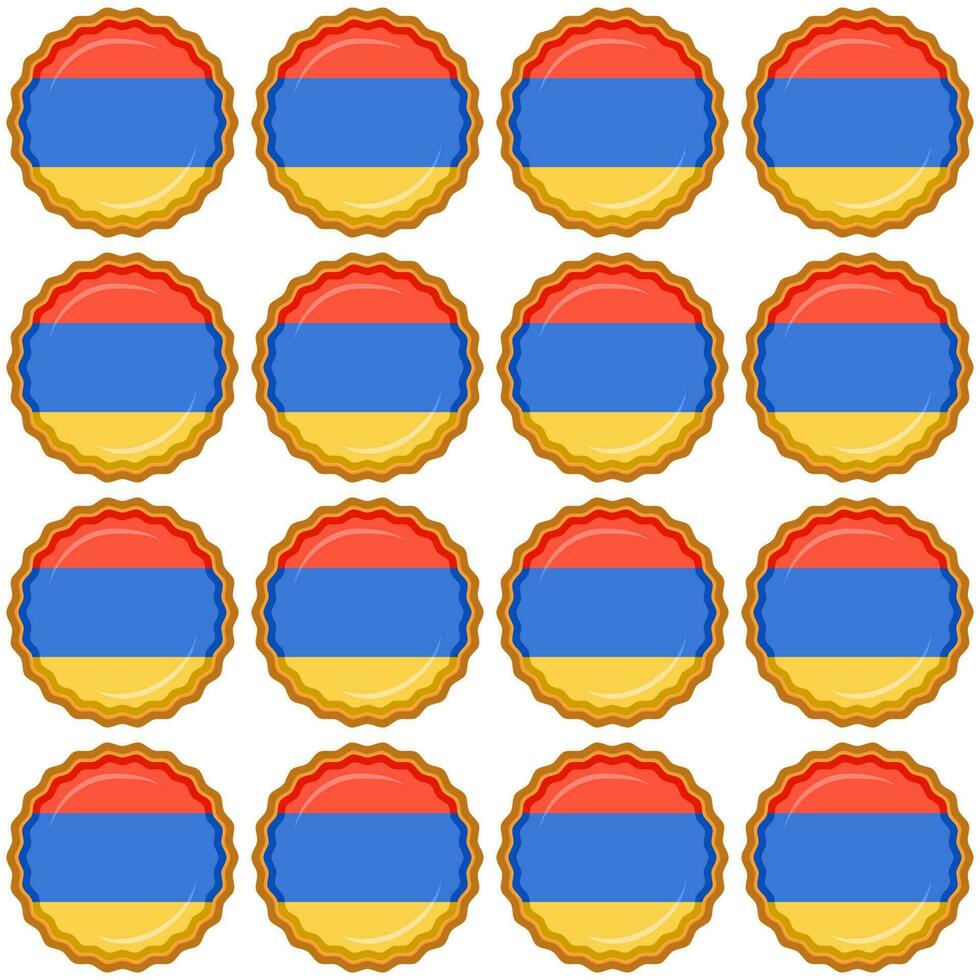 Pattern cookie with flag country Armenia in tasty biscuit vector