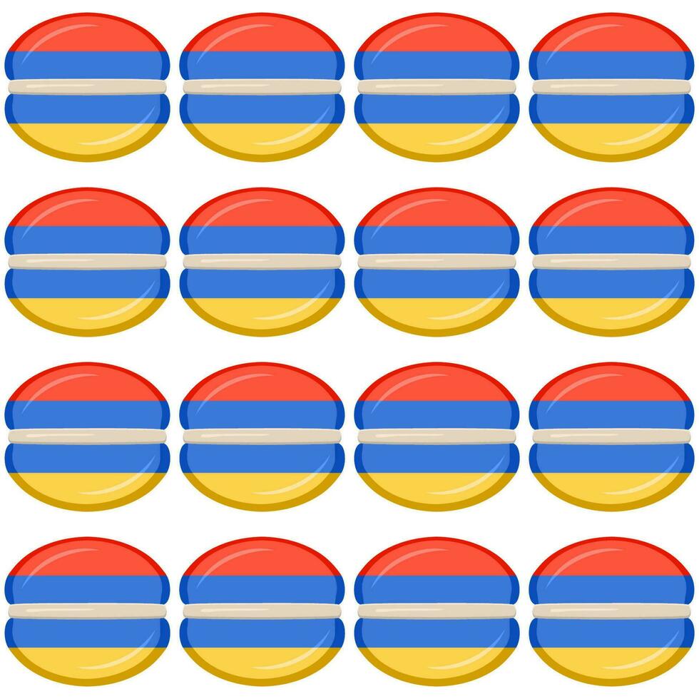 Pattern cookie with flag country Armenia in tasty biscuit vector