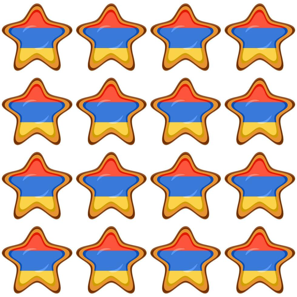Pattern cookie with flag country Armenia in tasty biscuit vector