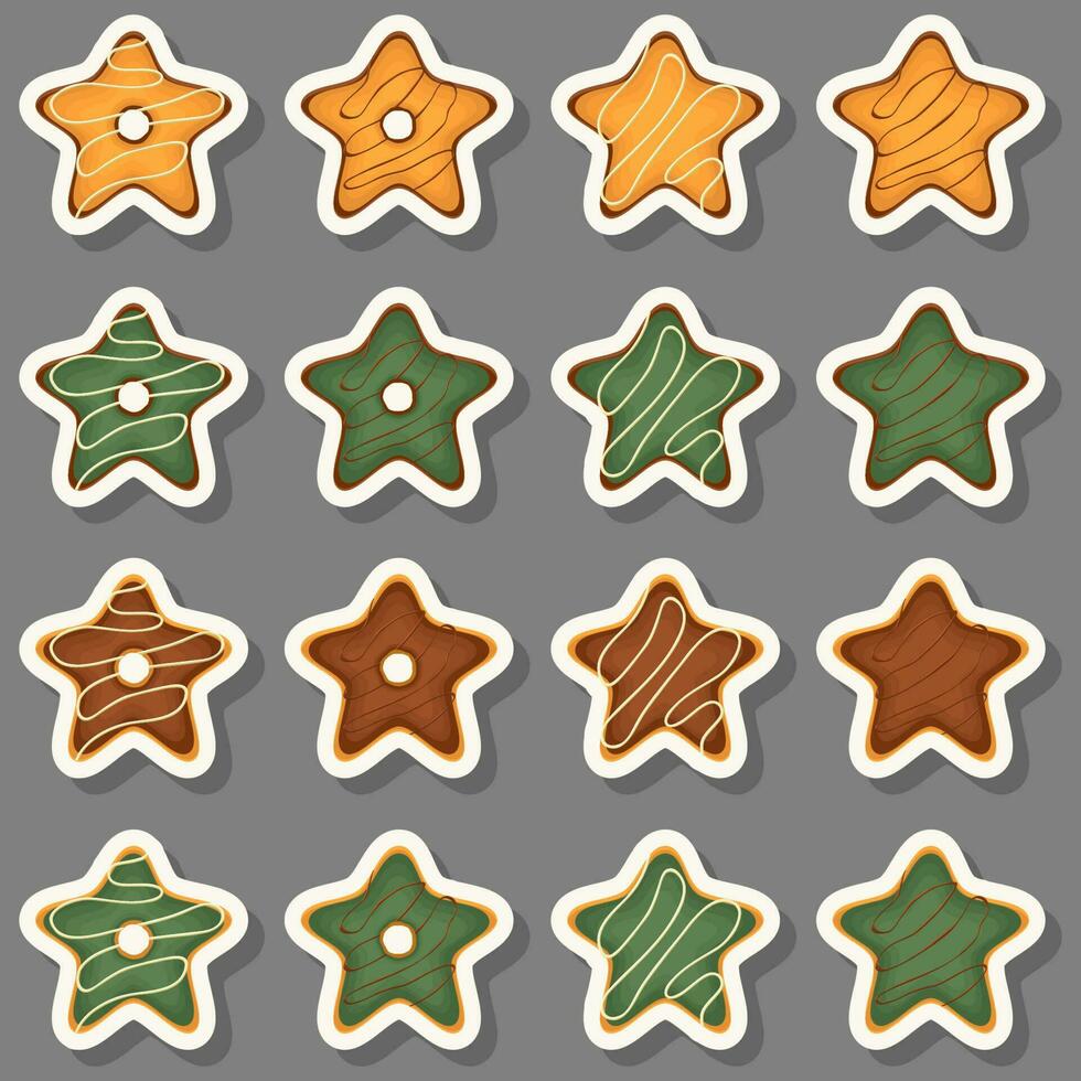 Big set homemade cookie different taste in pastry biscuit vector