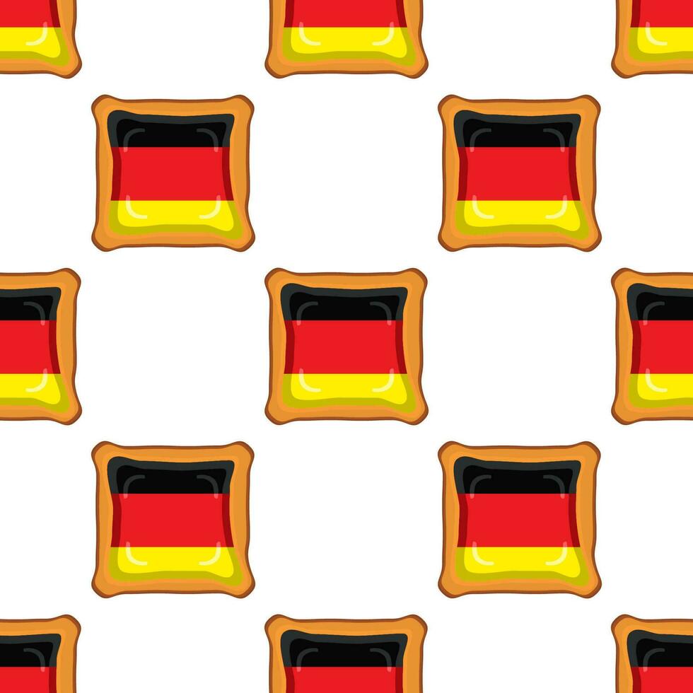 Pattern cookie with flag country Germany in tasty biscuit vector