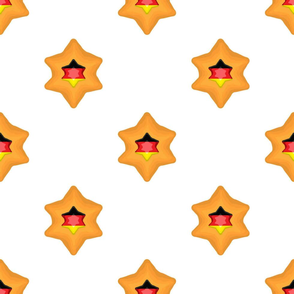 Pattern cookie with flag country Germany in tasty biscuit vector