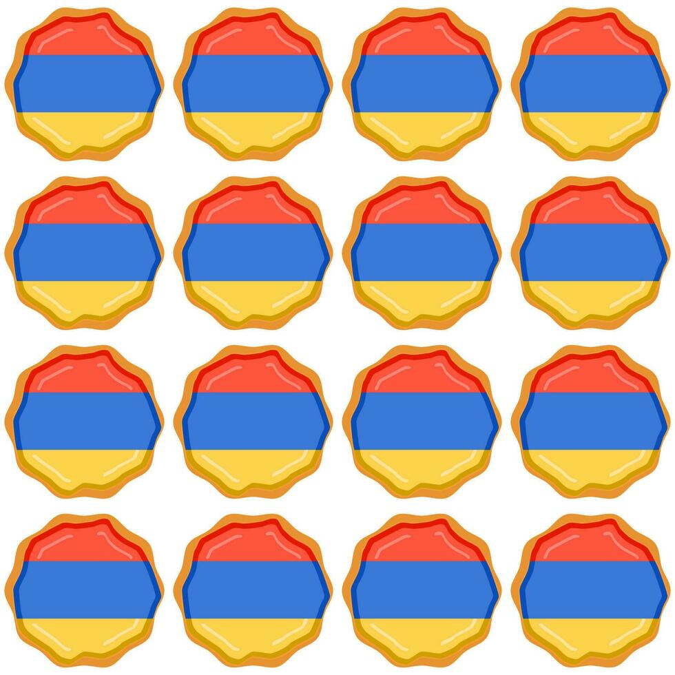 modelo Galleta con bandera país Armenia en sabroso galleta vector