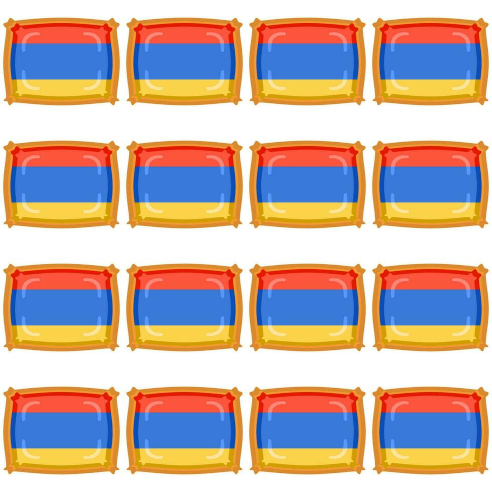 Pattern cookie with flag country Armenia in tasty biscuit vector