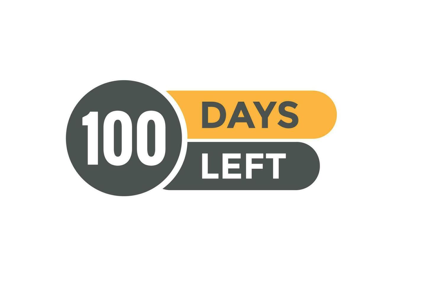 100 days Left countdown template. 100 day Countdown left banner label