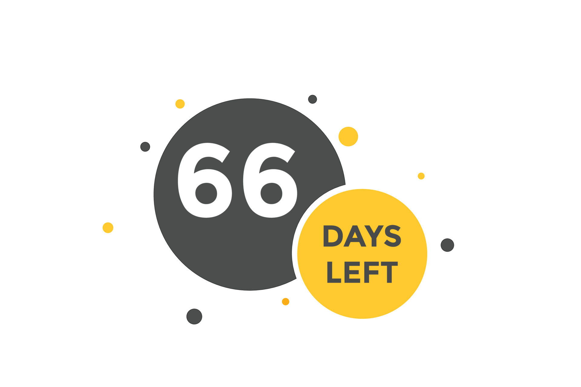 66 days Left countdown template. 66 day Countdown left banner label