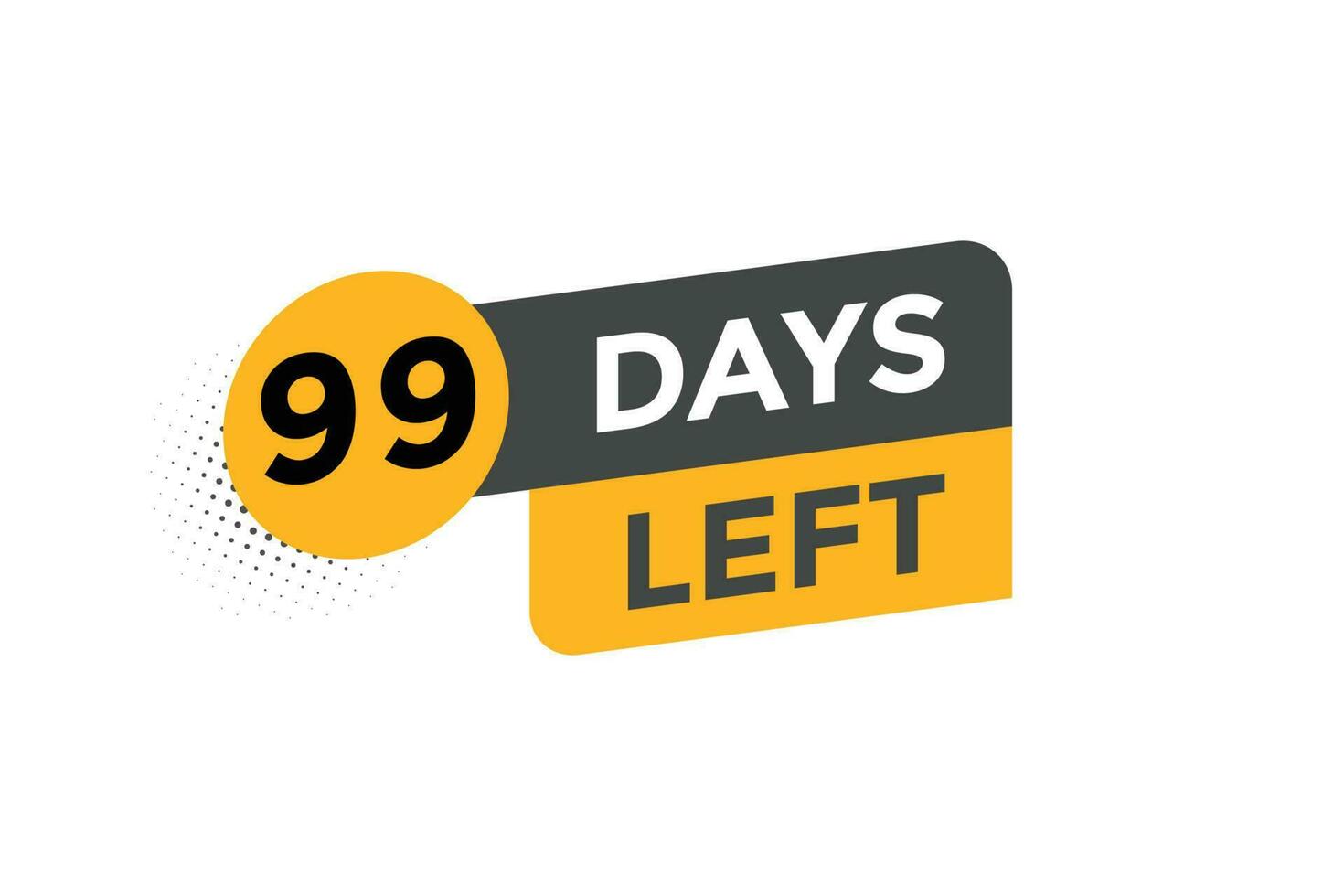 99 days Left countdown template. 99 day Countdown left banner label button eps 10 vector