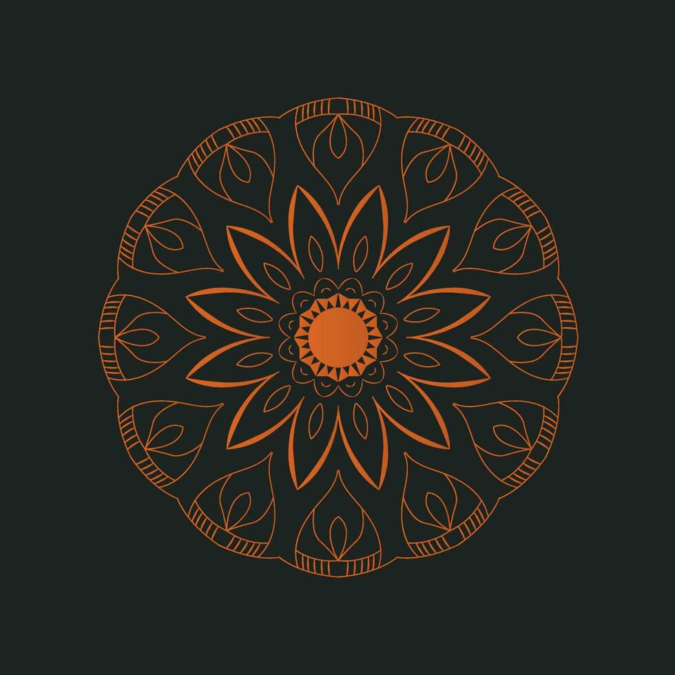 Beautiful floral mandala design, creative ornamental decorative element in circle shape vector