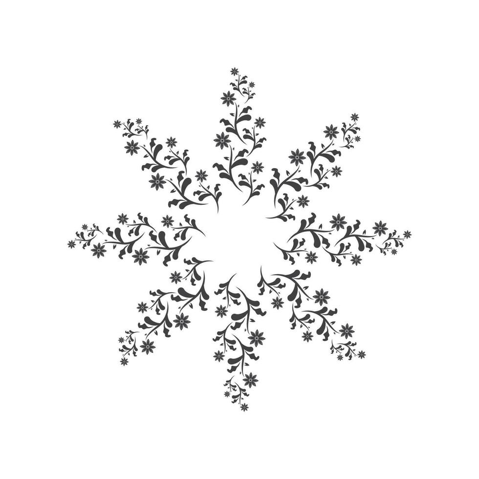 Black flower silhouette vector template illustration