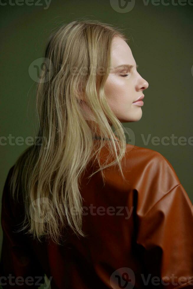 Profile of a beautiful girl closeup Stock Photo