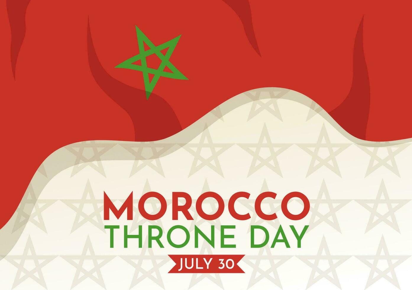 Happy Morocco Throne Day Vector Illustration with Waving Flag in Celebration National Holiday on July 30 Cartoon Hand Drawn Landing Page Templates