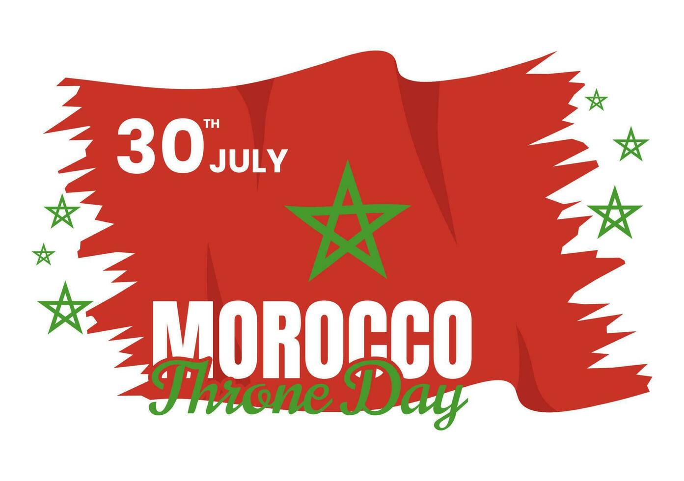 Happy Morocco Throne Day Vector Illustration with Waving Flag in Celebration National Holiday on July 30 Cartoon Hand Drawn Landing Page Templates