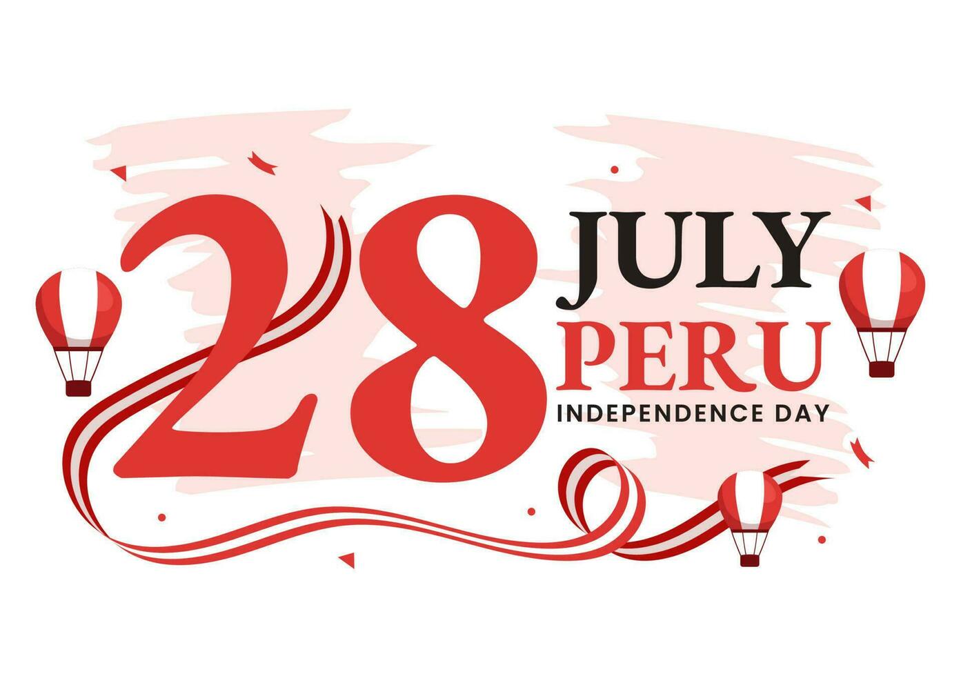 Peru Independence Day Vector Illustration on july 28 with Waving Flag in National Holiday Flat Cartoon Hand Drawn Landing Page Background Templates