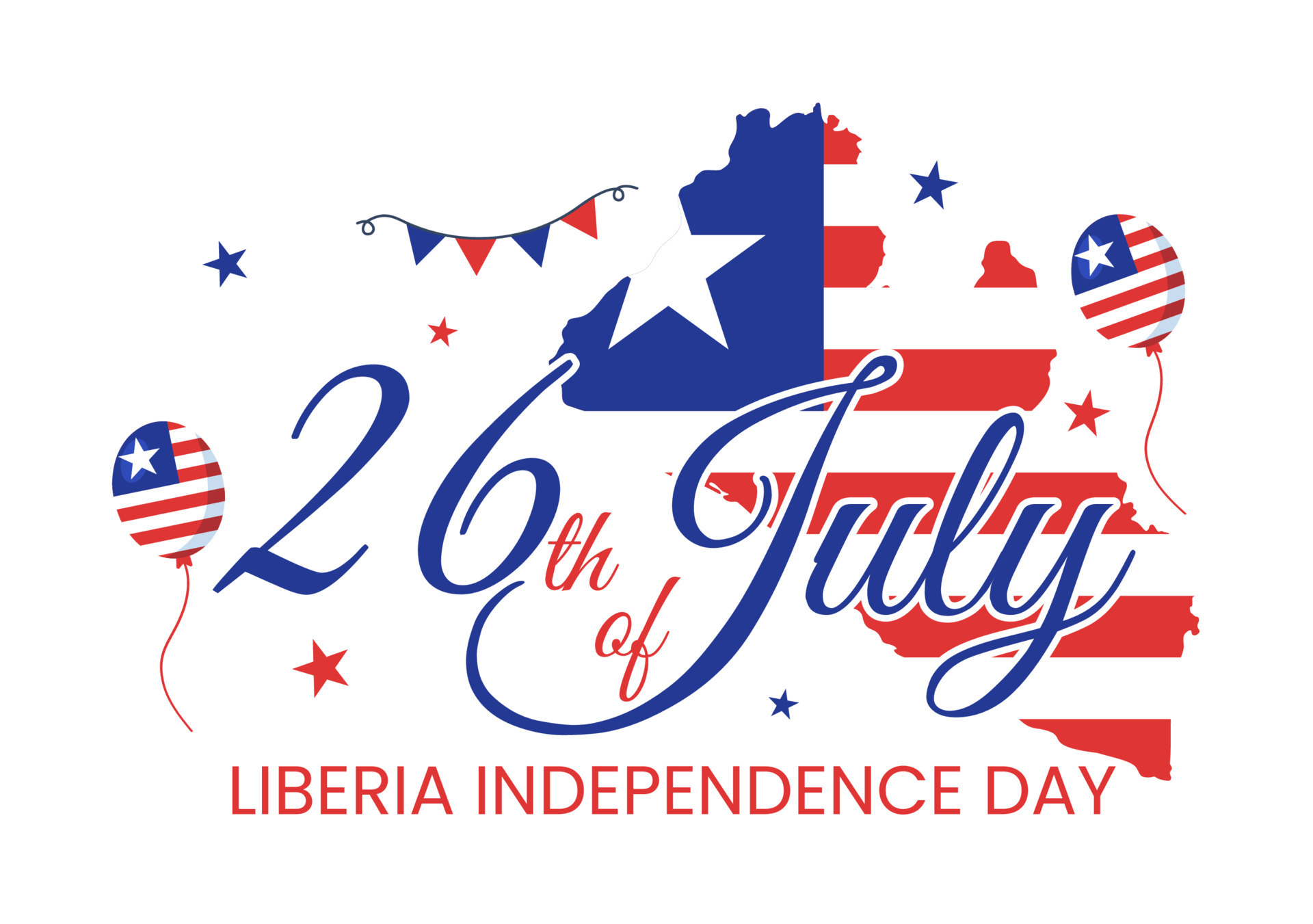 Happy Liberia Independence Day Vector Illustration With Waving Flag In happy-liberia-independence-day-vector-illustration-with-waving-flag-in