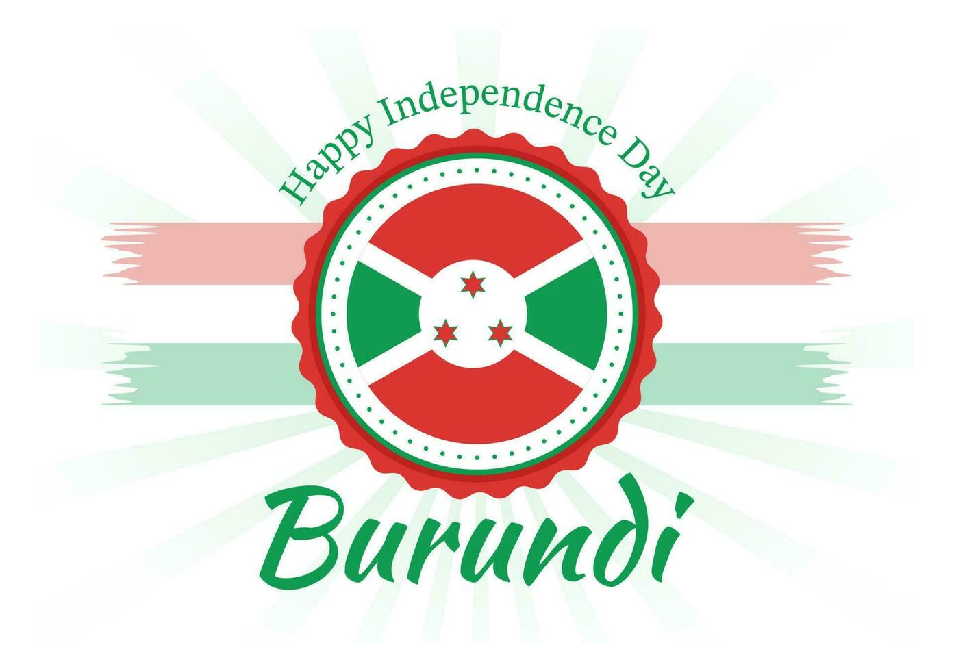 Burundi Independence Day on 1 July Vector Illustration with Flag Ribbon
