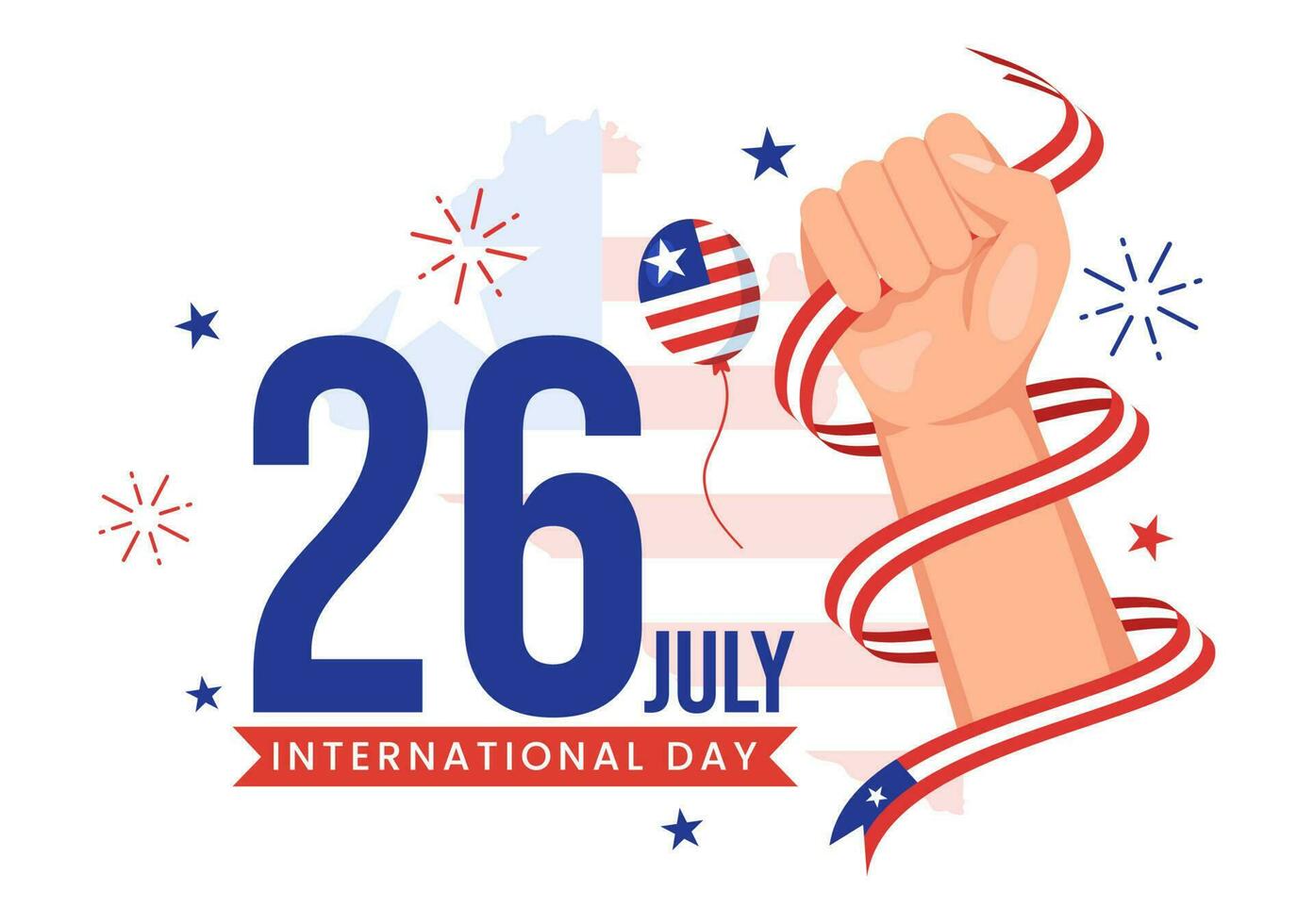 Happy Liberia Independence Day Vector Illustration with Waving flag in National Holiday on July 26 Flat Cartoon Hand Drawn Landing Page Templates