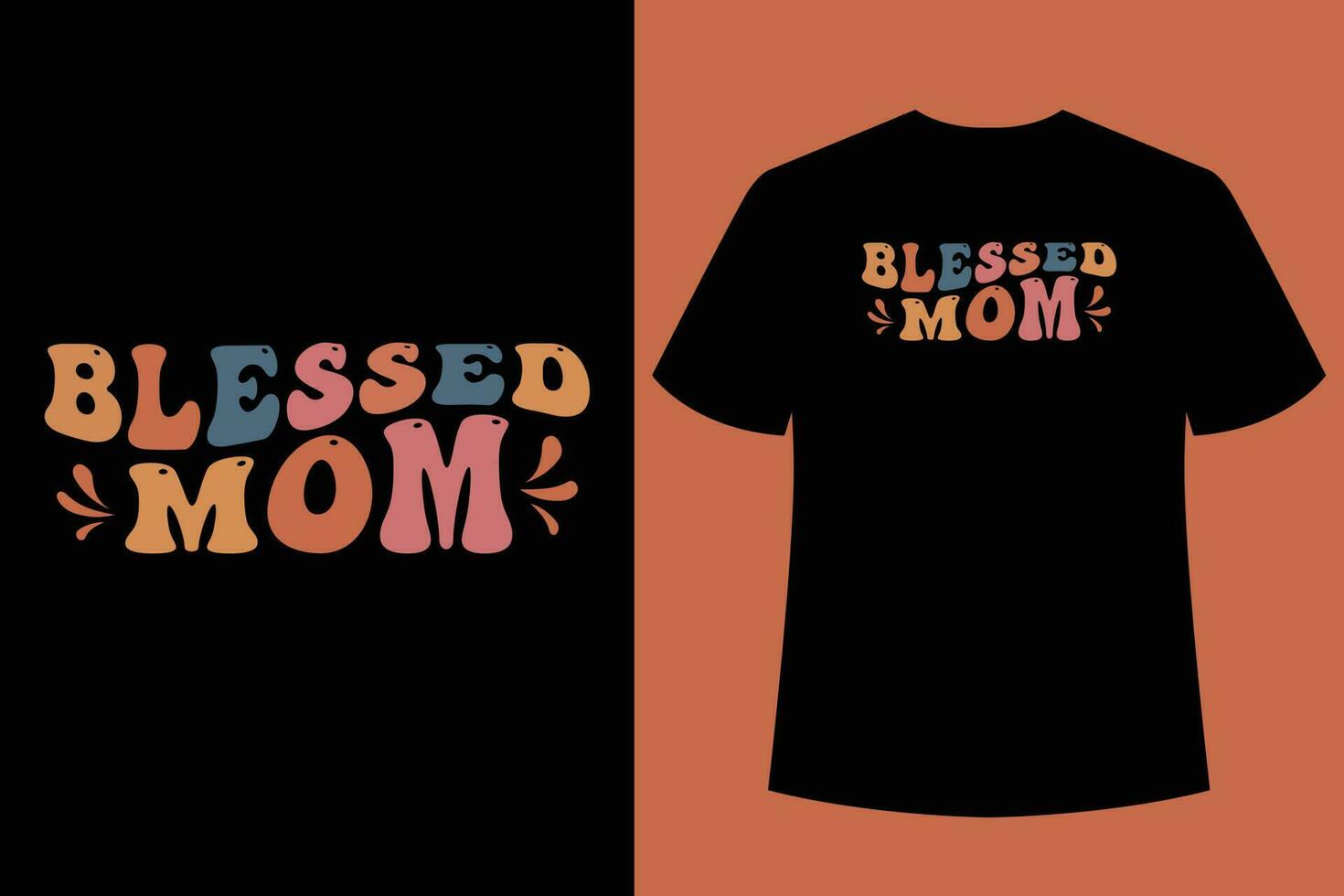 Wavy Retro Mom T-Shirt Design, typography t-shirt design, Best Mom t-shirt design vector