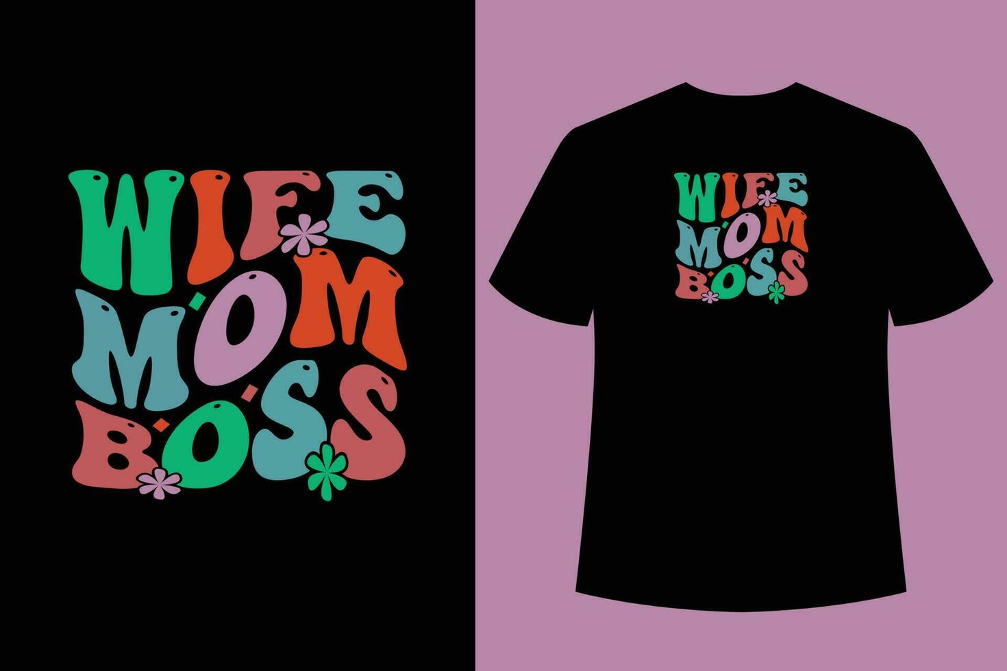 Wavy Retro Mom T-Shirt Design, typography t-shirt design, Best Mom t-shirt design vector