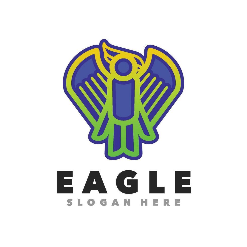 Eagle line art logo vector