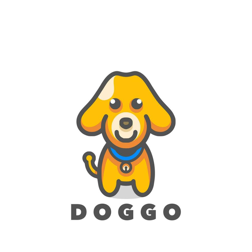Dog cute cartoon logo template vector
