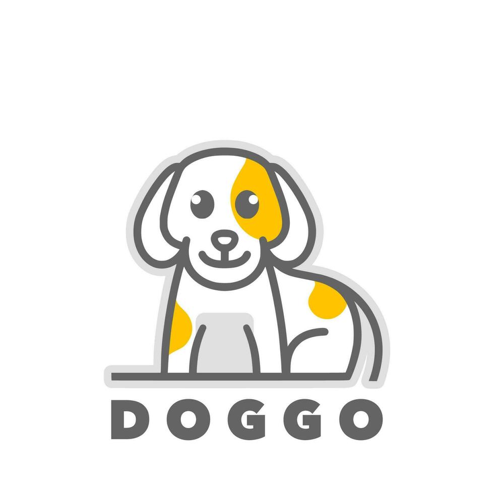 Dog line art mascot logo vector