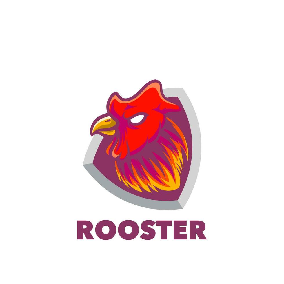 Rooster shield logo vector