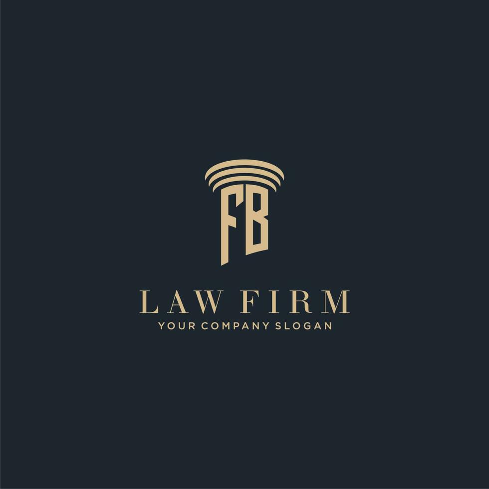 FB initial monogram lawfirm logo with pillar design vector