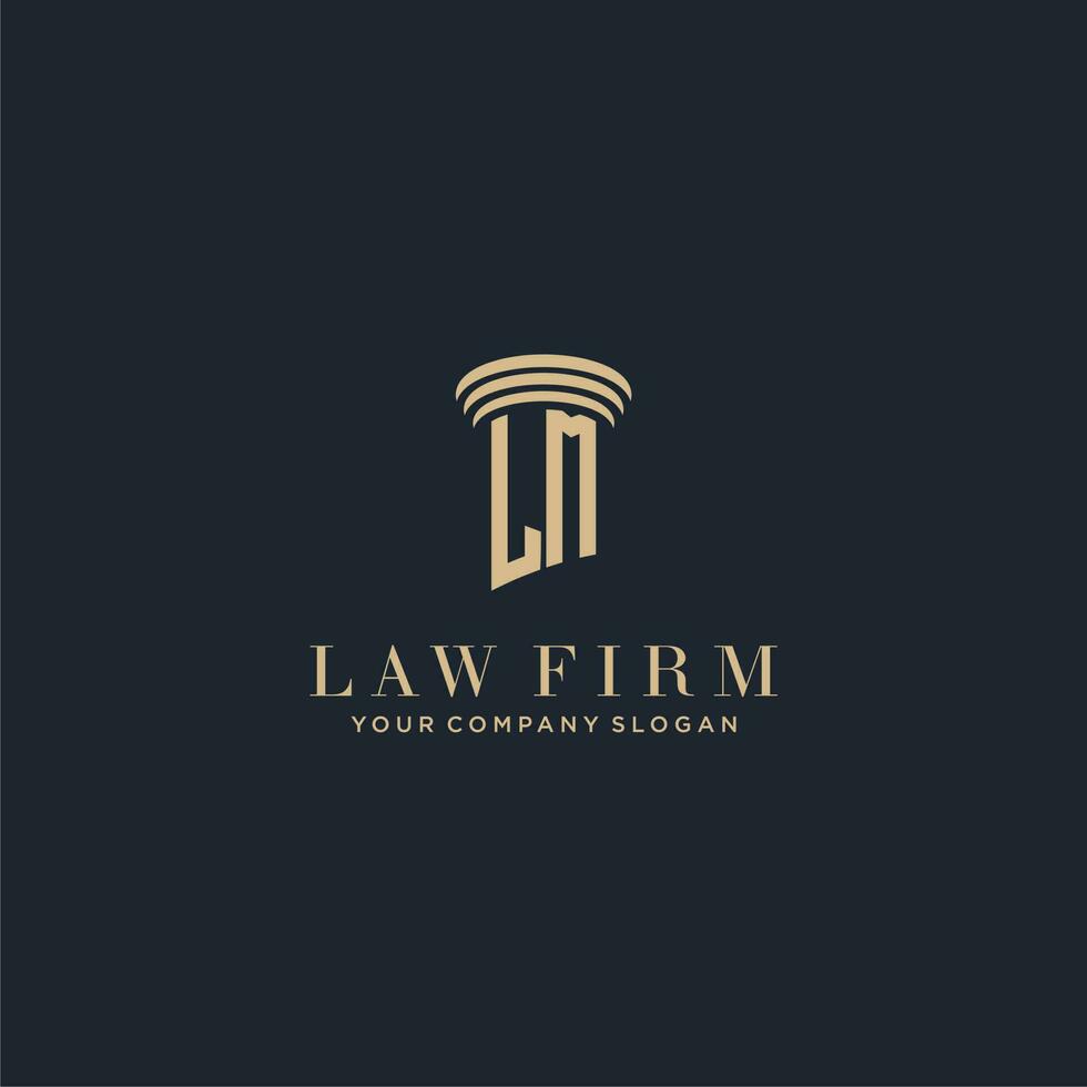 LM initial monogram lawfirm logo with pillar design vector
