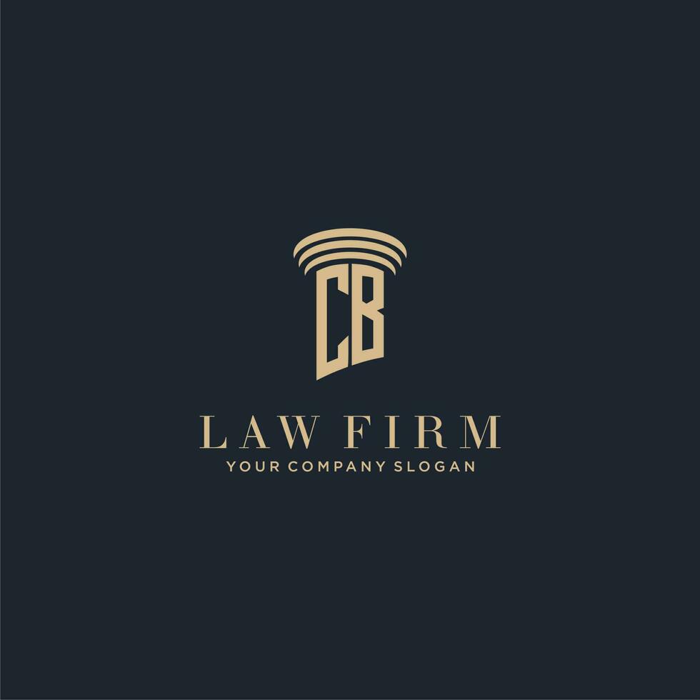 CB initial monogram lawfirm logo with pillar design vector