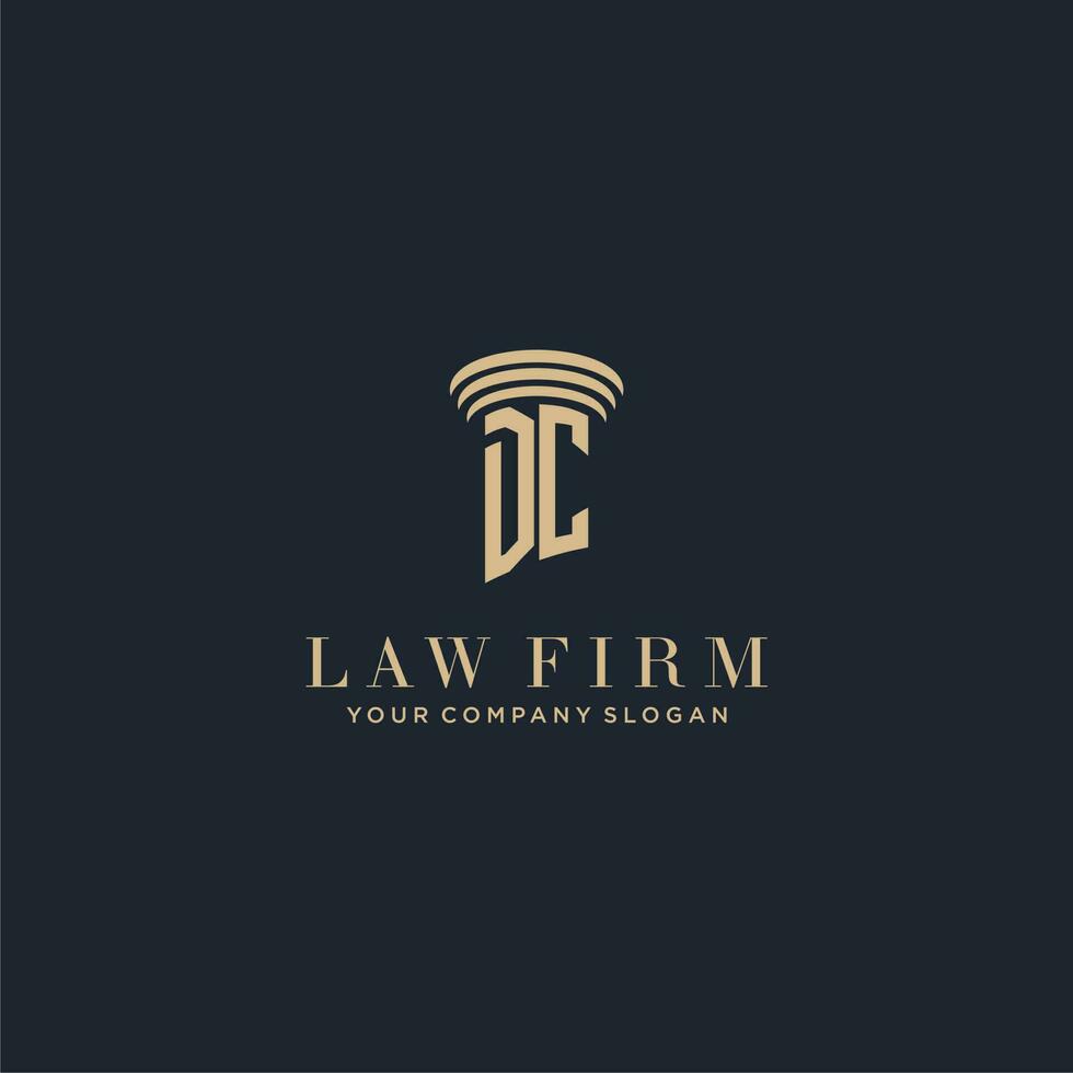 DC initial monogram lawfirm logo with pillar design vector