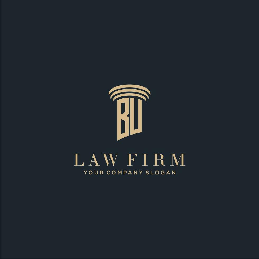 BU initial monogram lawfirm logo with pillar design vector