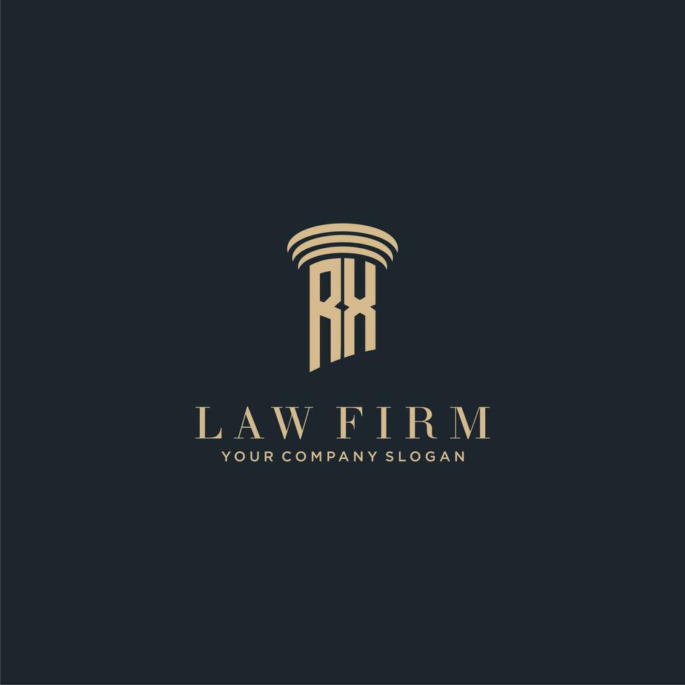 RX initial monogram lawfirm logo with pillar design vector