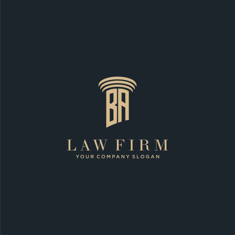 BA initial monogram lawfirm logo with pillar design vector