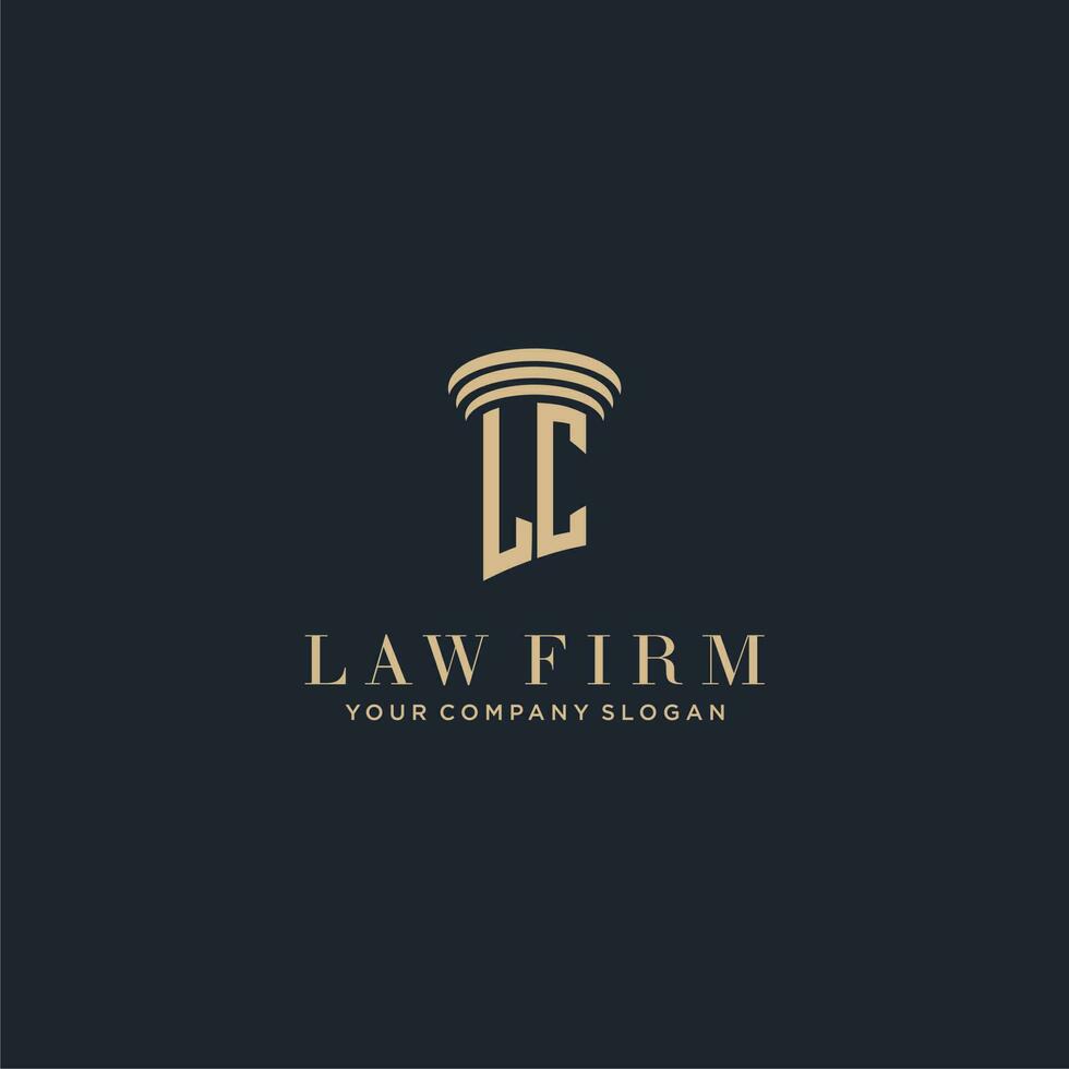 LC initial monogram lawfirm logo with pillar design vector