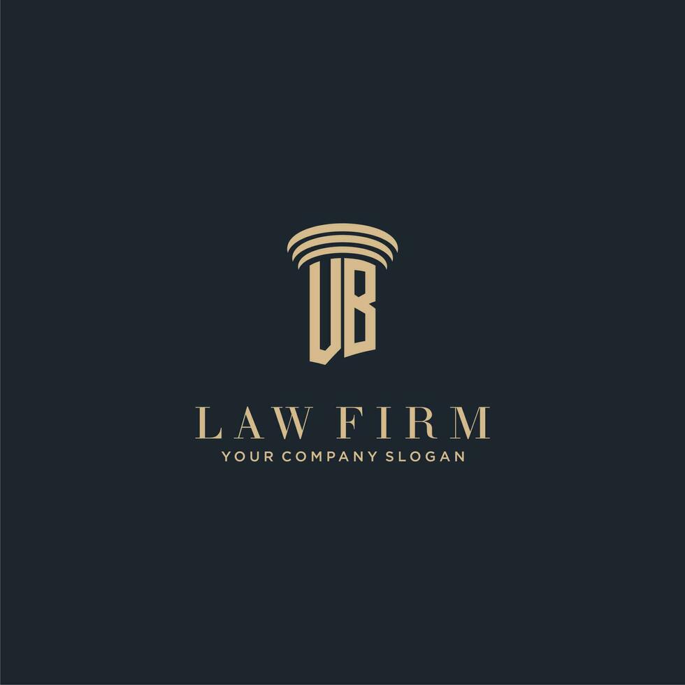 VB initial monogram lawfirm logo with pillar design vector