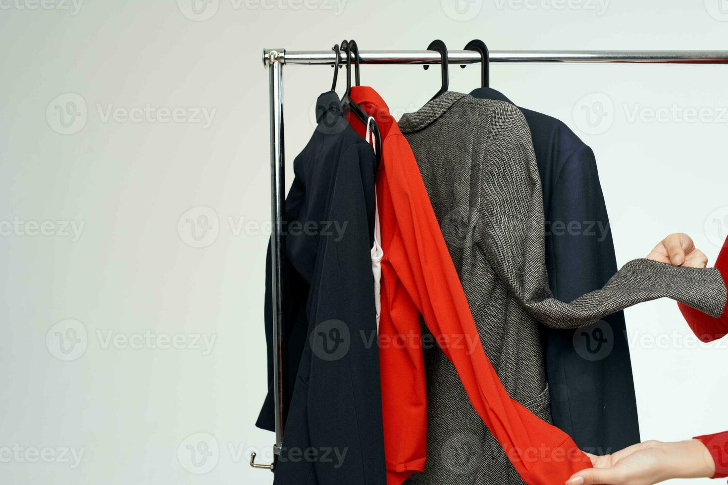 Clothing rack close-up photo