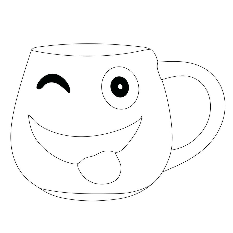 Emoji Cup Hand drawn for packaging labels or any kind of design vector