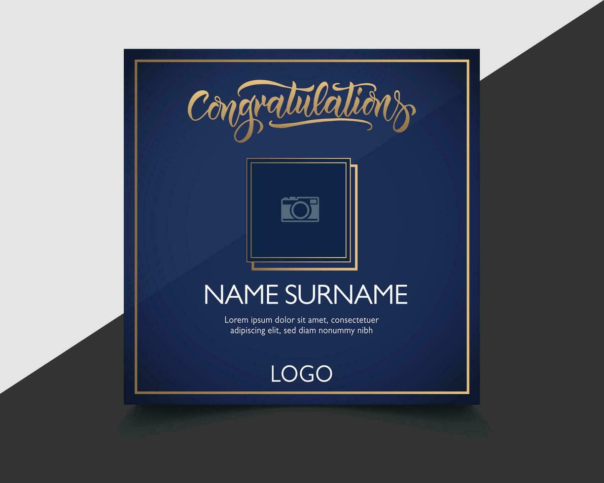 Congratulations social media post - congratulations greeting card lettering template - Design for invitation card, banner, web, header, celebration and flyer vector