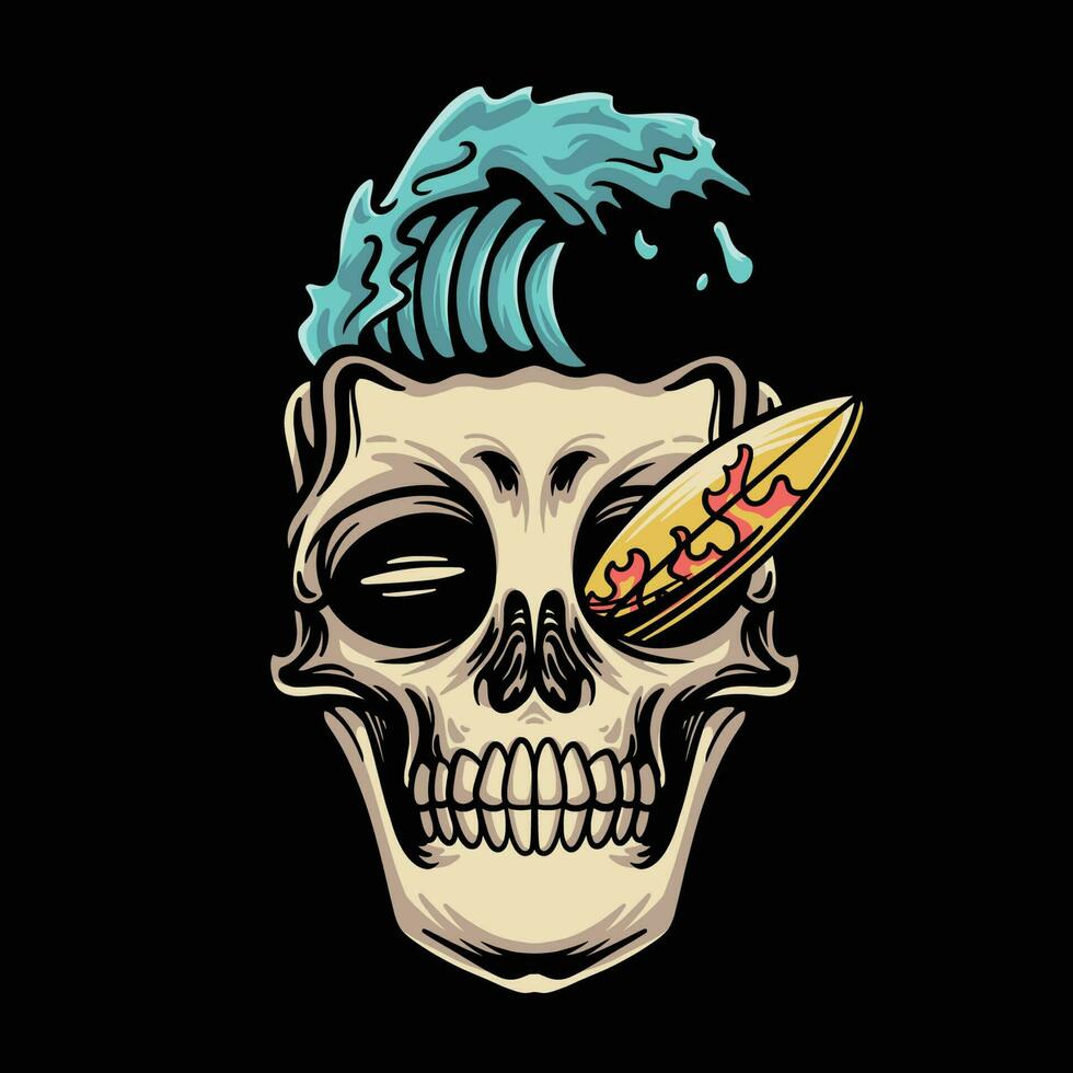 Surf Skull Head Illustration vector