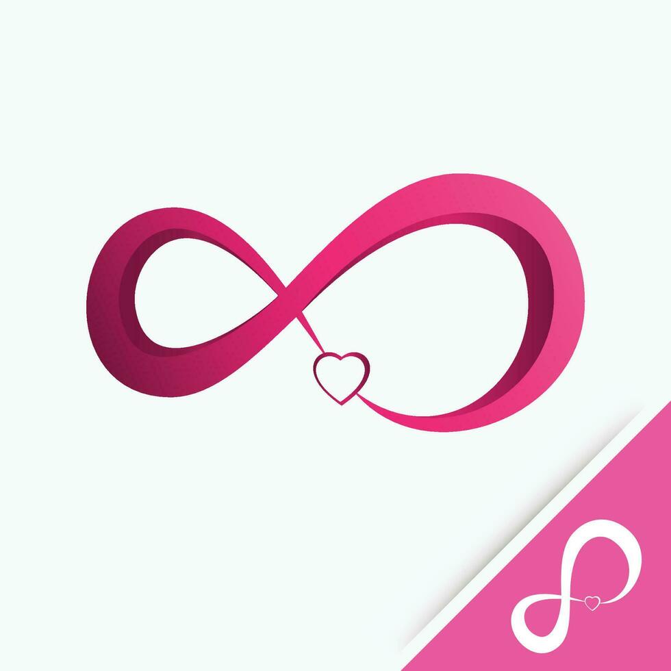 infinity symbol with heart vector