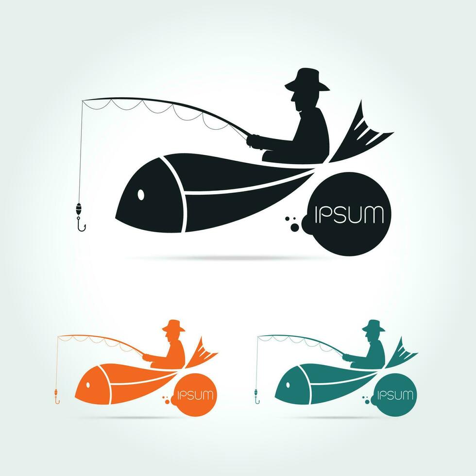 fishing vector logo design template