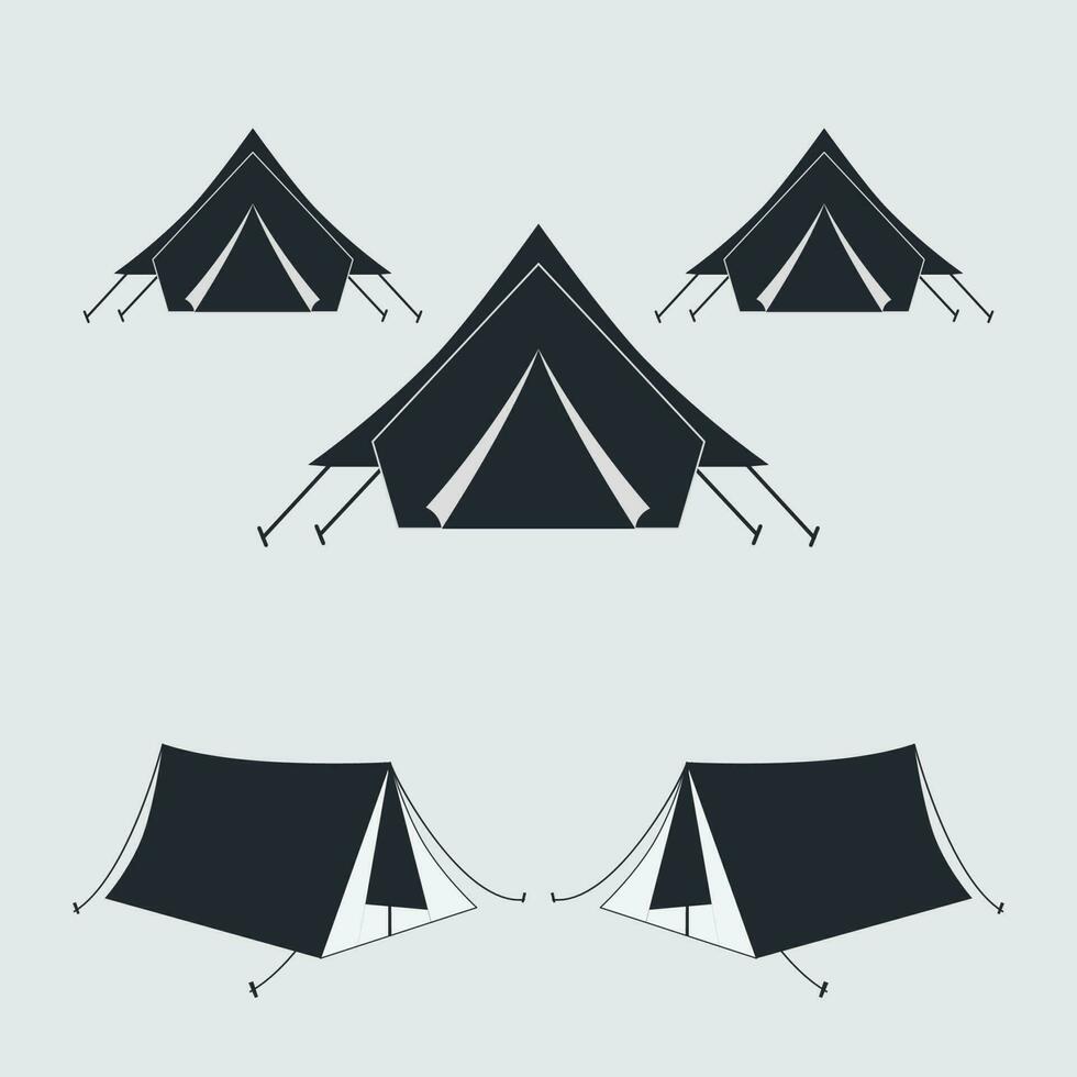 tent icon set vector