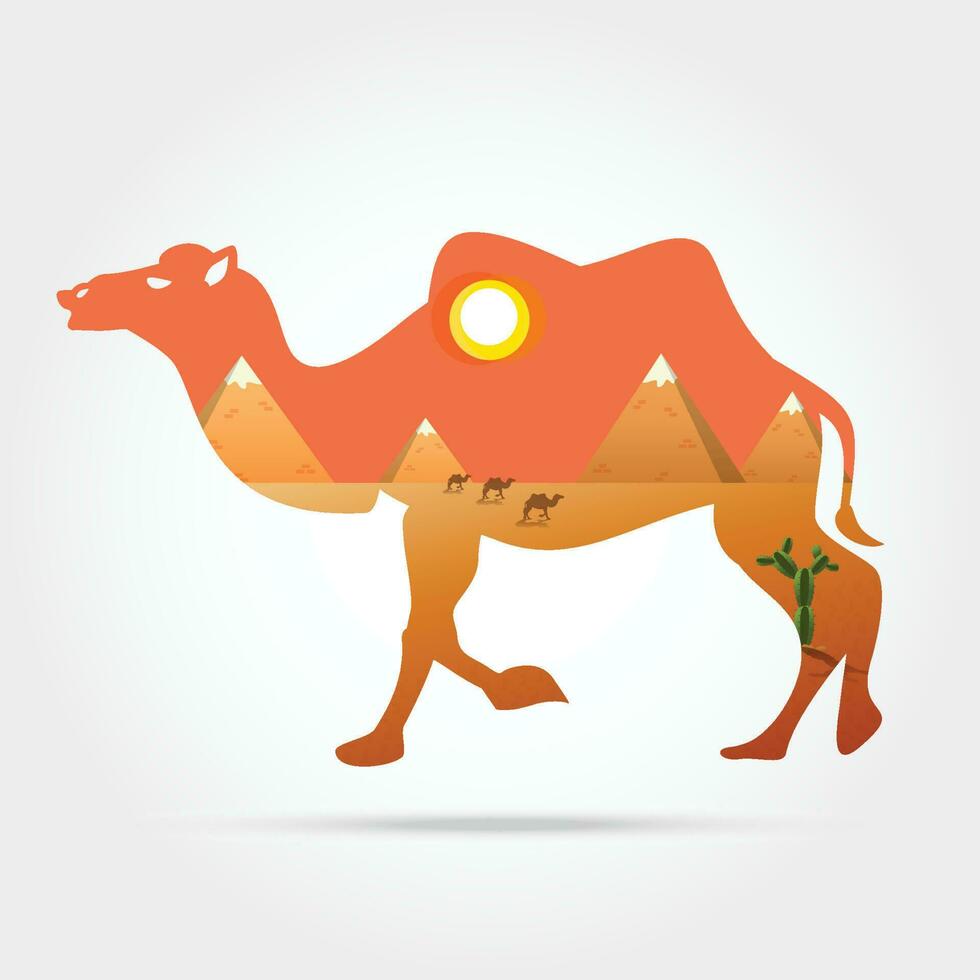 Silhouette of camel vector
