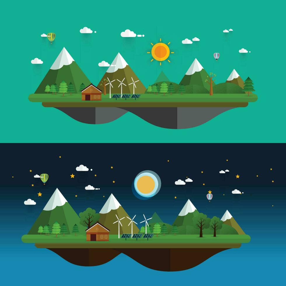 moderno plano diseño vector paisaje