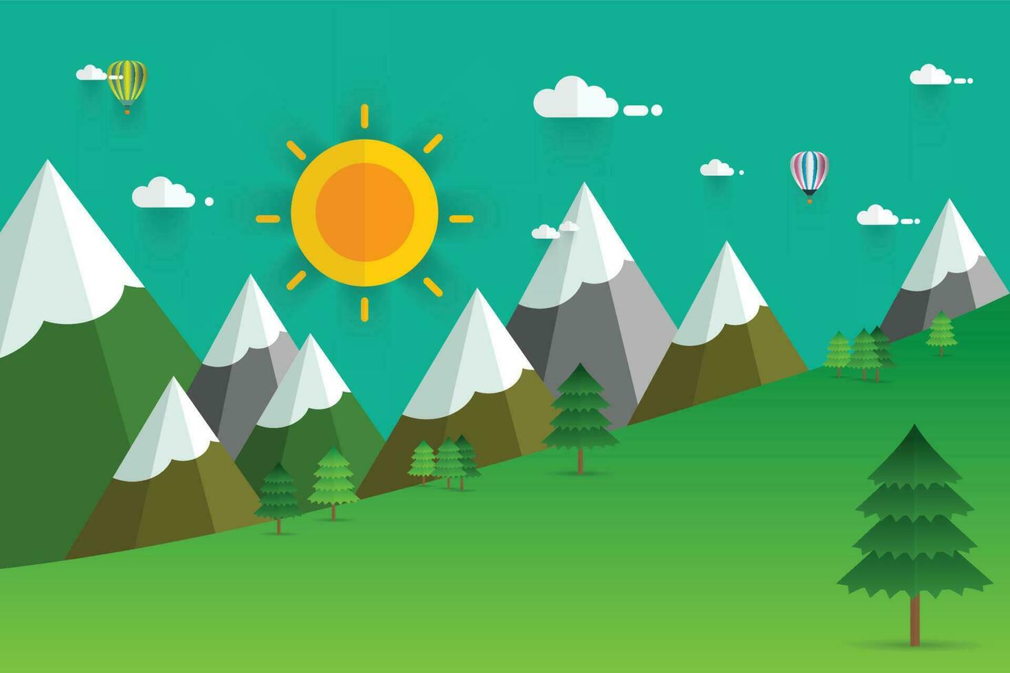 ilustración plana paisaje vector