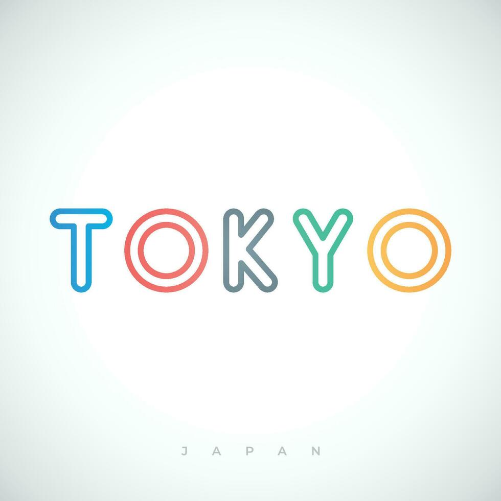 Tokyo Capital city typography lettering design. Signboard with text Tokyo, Japan. vector