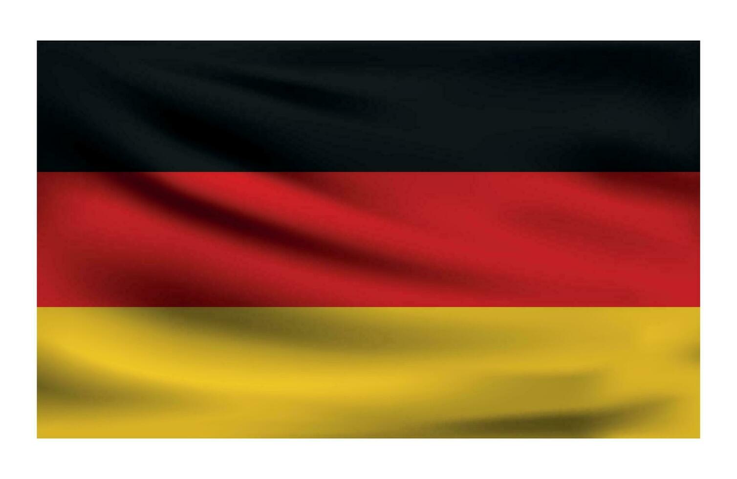 Realistic National flag of Germany. Current state flag made of fabric. vector